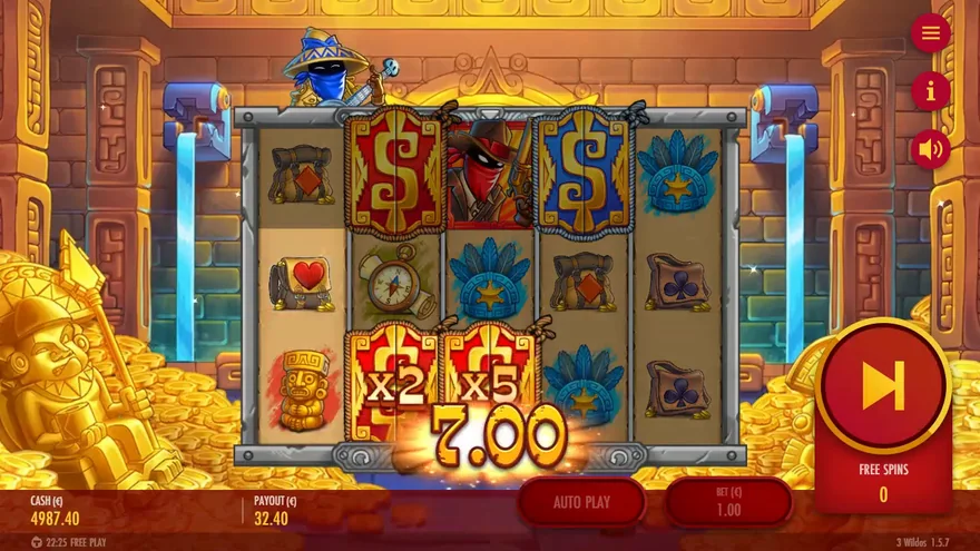 3 Wildos last free spin x5 wild