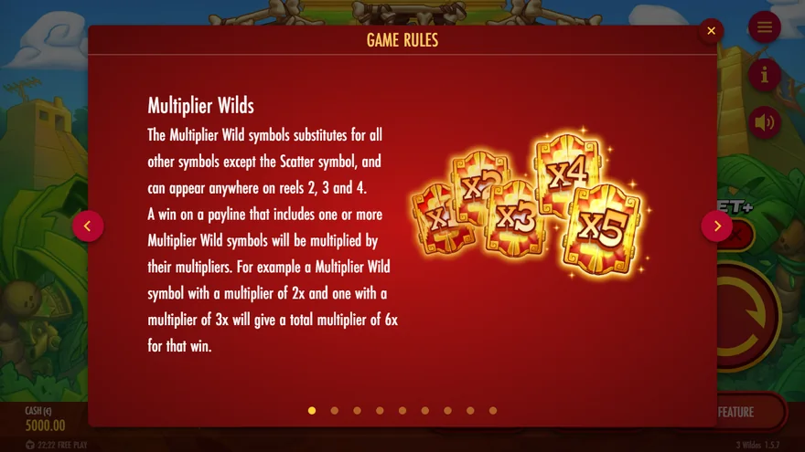 3 Wildos Multiplier Wilds rules page