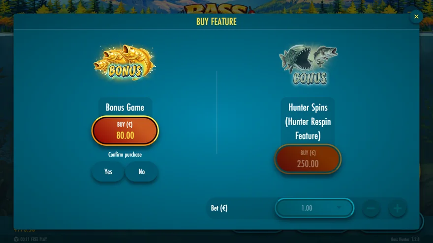 Bass Hunter buy feature menu