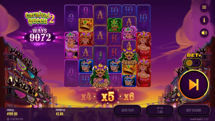 Carnival Queen 2 x5 multiplier base game