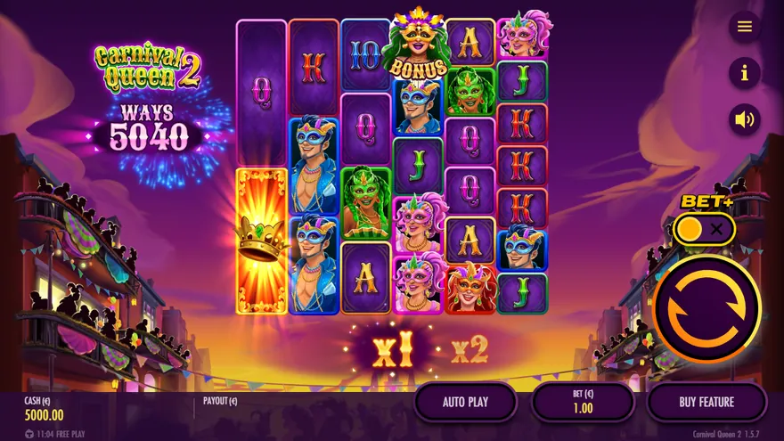 Carnival Queen 2 slot demo by Thunderkick