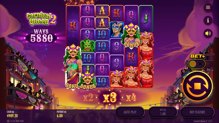Carnival Queen 2 three bonus scatters
