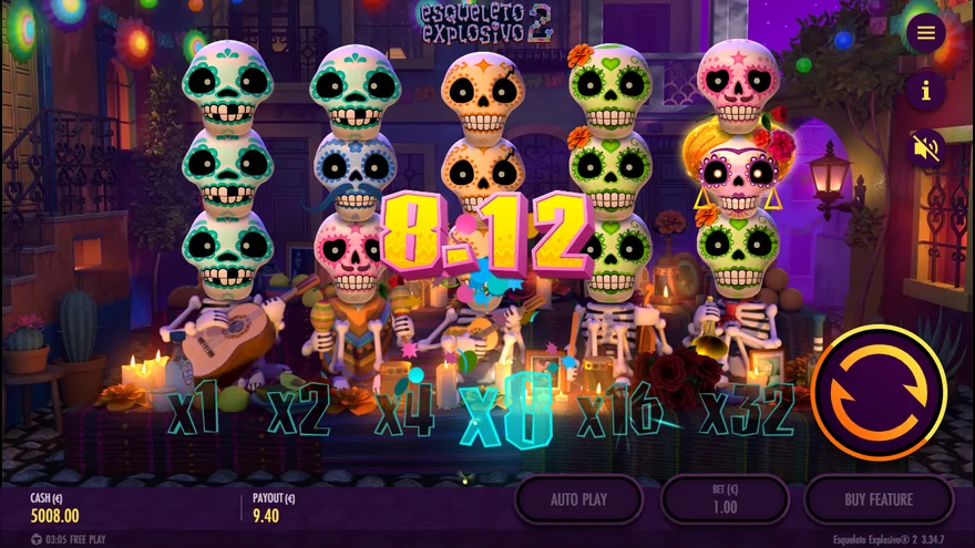 Esqueleto Explosivo 2 Mucho Multiplier at x8