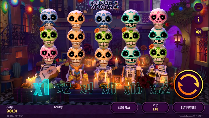 Esqueleto Explosivo 2 slot demo by Thunderkick