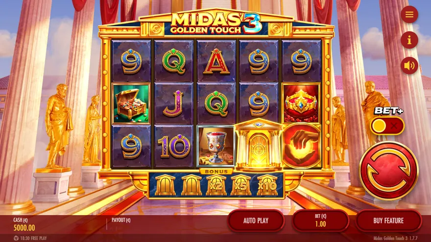 Midas Golden Touch 3 slot demo by Thunderkick