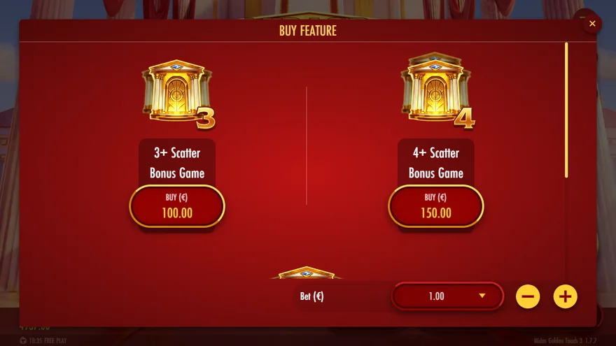 Midas Golden Touch 3 buy feature cards