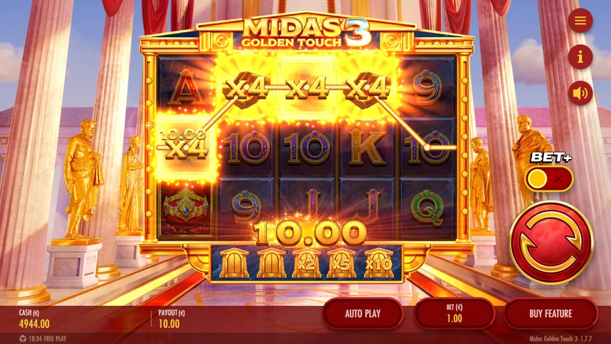 Midas Golden Touch 3 two wilds x4