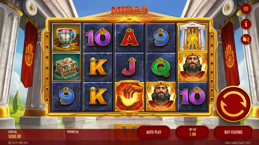 Midas Golden Touch slot demo by Thunderkick