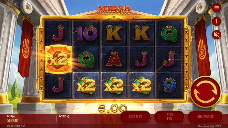 Midas Golden Touch wild x2 payline