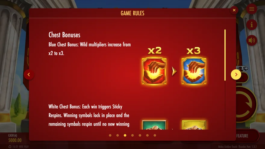 Midas Thunder Pots Chest Bonuses rules