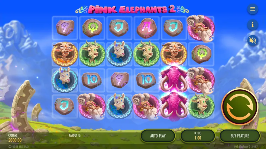 Pink Elephants 2 slot demo by Thunderkick