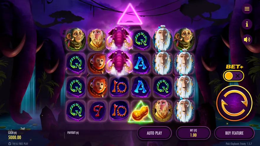 Pink Elephants Trinity slot demo by Thunderkick
