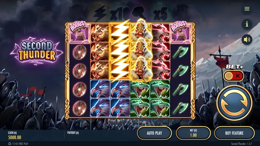 Second Thunder slot demo by Thunderkick