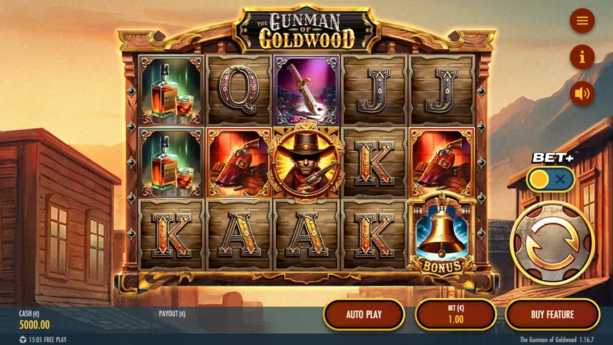 The Gunman of Goldwood slot demo by Thunderkick