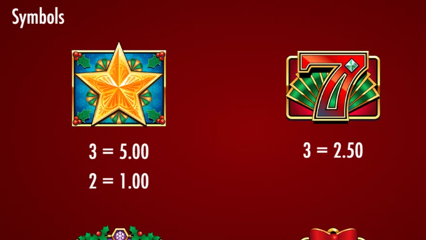 Triple Christmas Gold star paytable values