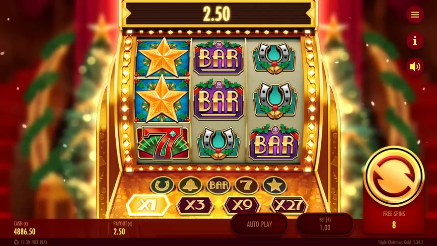 Triple Christmas Gold free spins symbol meter