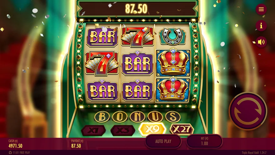 Triple Royal Gold x9 bonus total