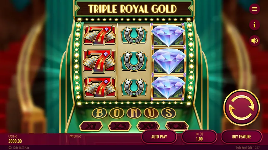 Triple Royal Gold slot demo by Thunderkick