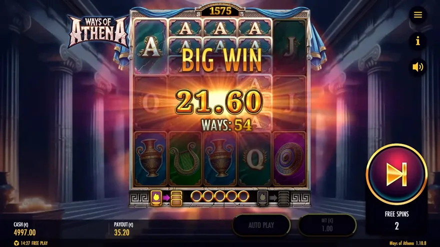 Ways of Athena 54 ways big win